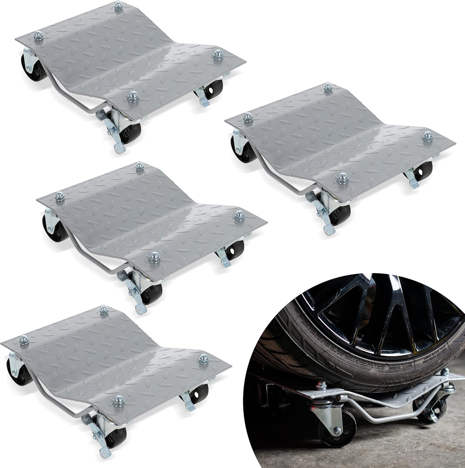 ABN 4 Wheel Car Dolly Set