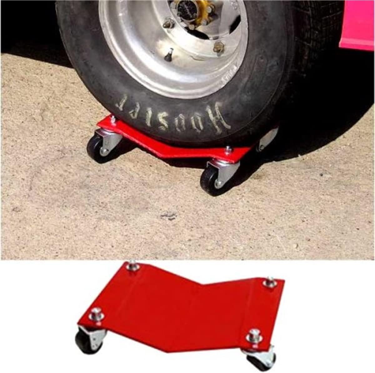 Merrick Machine MERM998002 Red Auto Dolly, Set of 4
