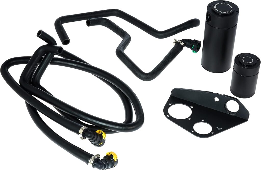 Mishimoto MMBCC-F35T-15SBE Baffled Oil Catch Can Kit for Ford F-150 EcoBoost 2015-2016