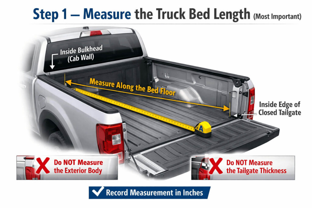 Step 1 - Measure the Truck Bed Length (Most Important)