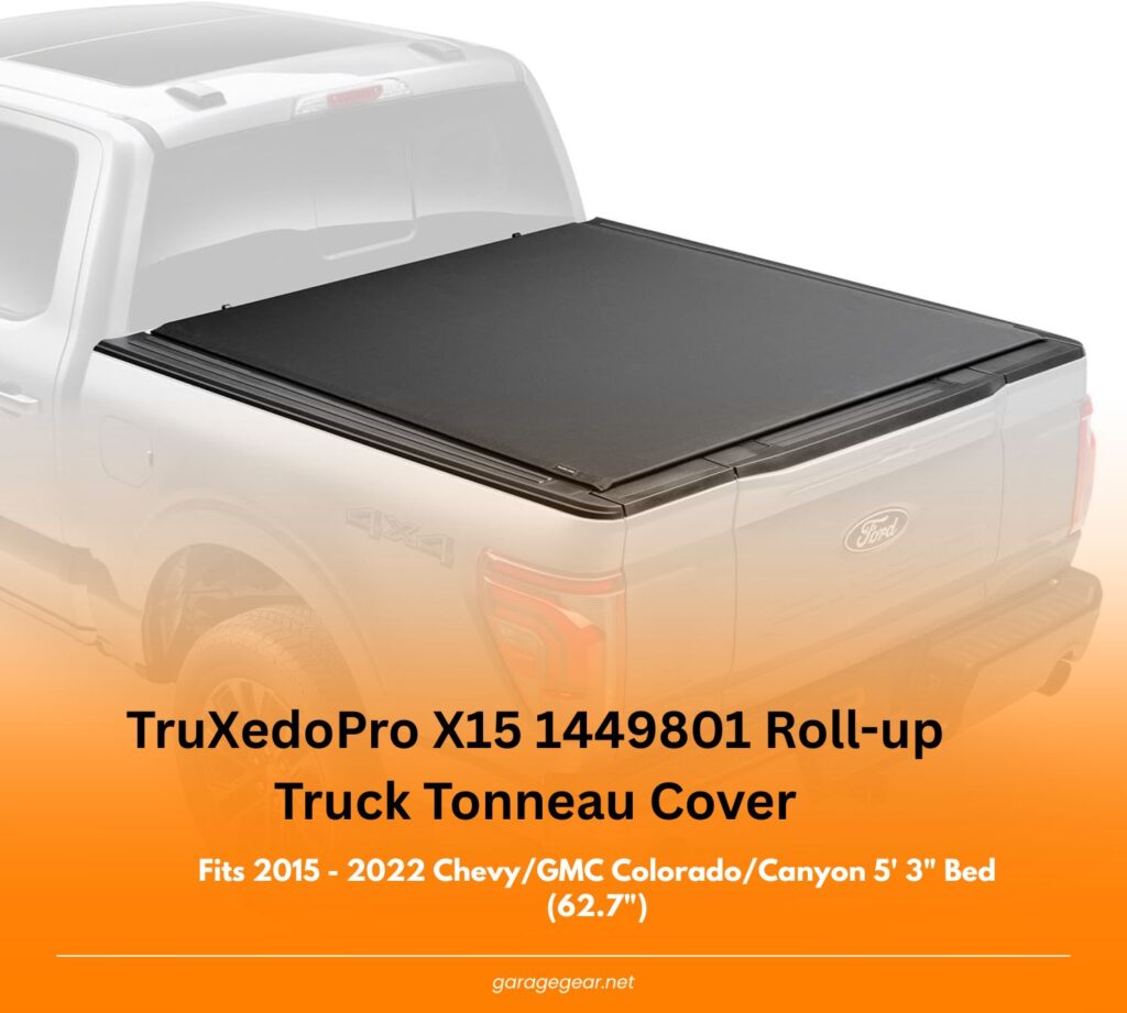 RealTruck TruXedo Pro X15 Soft Roll Up Truck Bed Tonneau Cover | 1449801 | Fits 2015 - 2022 Chevy/GMC Colorado/Canyon 5' 3" Bed (62.7")
