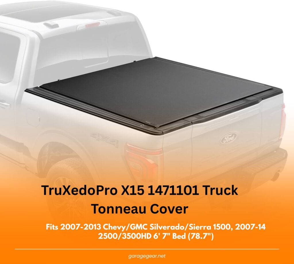 RealTruck TruXedo Pro X15 Soft Roll Up Truck Bed Tonneau Cover | 1471101 | Fits 2007-2013 Chevy/GMC Silverado/Sierra 1500, 2007-14 2500/3500HD 6' 7" Bed (78.7")
