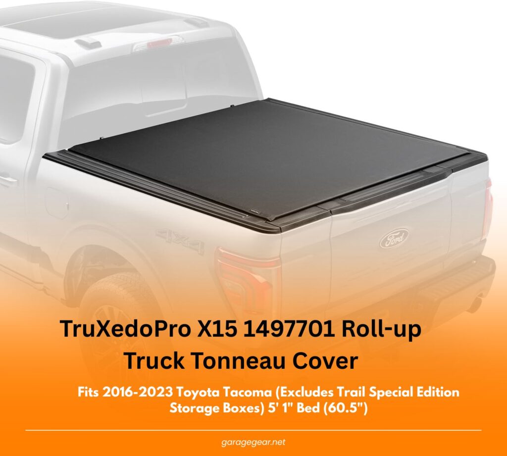 RealTruck TruXedo Pro X15 Soft Roll Up Truck Bed Tonneau Cover | 1456001 | Fits 2016-2023 Toyota Tacoma (Excludes Trail Special Edition Storage Boxes) 5' 1" Bed (60.5")
