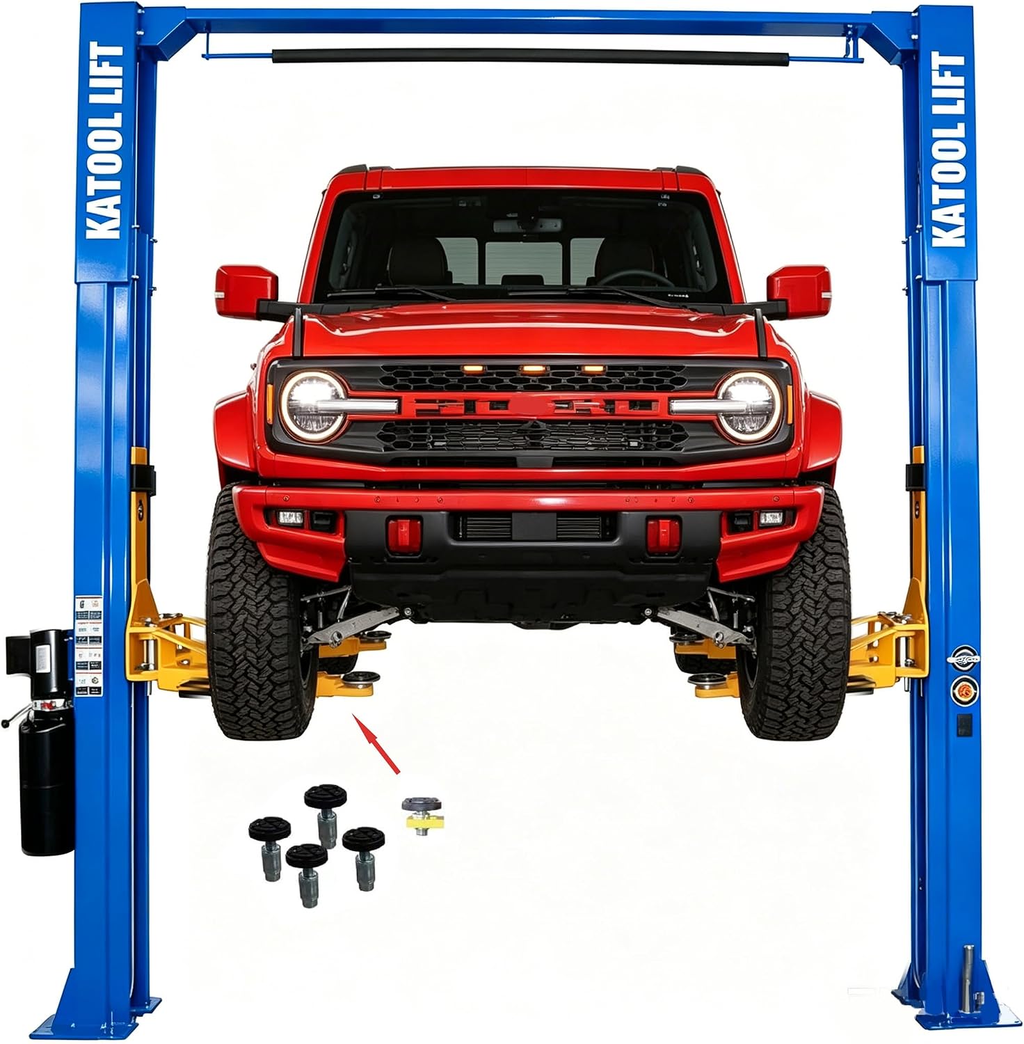 KATOOL 12,000-lb single point lock release two-post car lift, 4.0 HP