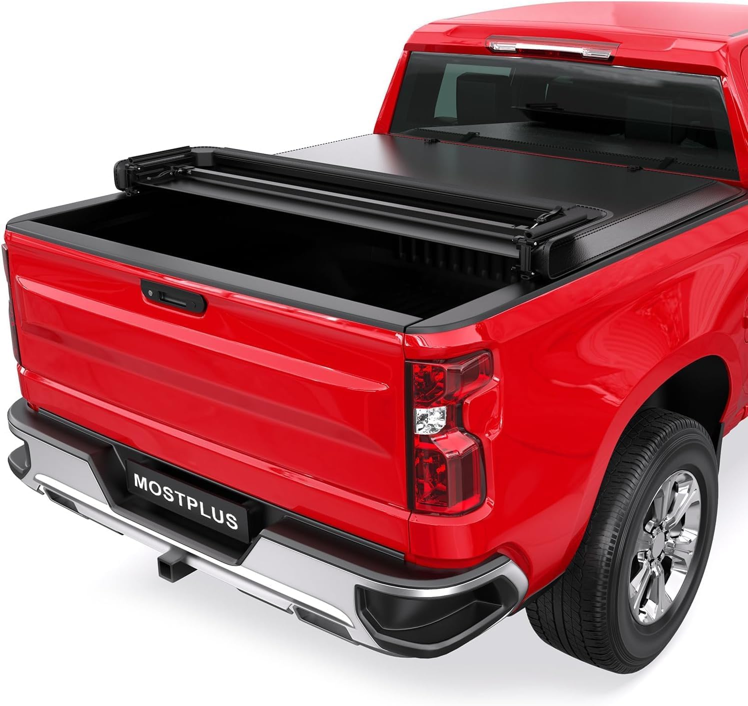 MOSTPLUS Quad-Fold Soft Truck Tonneau Cover GMC MultiPro Tailgate 6.7ft Bed (79.4″) | Fits 2019-2026